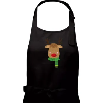 Kuchyňská zástěra Jelen se šálou - Pánská zástěra na vaření - Univerzální velikost ( Černá )