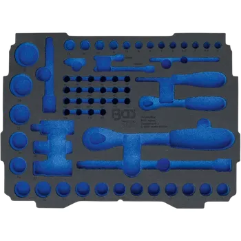 Pěnová vložka pro BGS BOXSYS1 & 2 | prázdná | pro (BGS103351-1) (Pěnová vložka je určena pro BGS BOXSYS1 a 2, nabízí prázdný prostor pro vlastní uspořádání nářadí a přesně pasuje k modelu BGS103351-1. Materiál umožňuje snadné tvarování podle potřeb.)