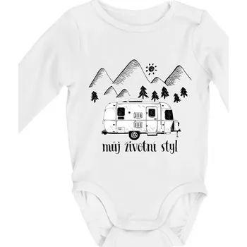 Kojenecký body Můj životní styl - Body kojenecké s dlouhým rukávem - Dlouhý r. do 3 měs ( Bílá )