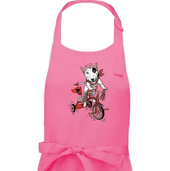 Kuchyňská zástěra Bull terier anděl (Pecka design) - Dámská zástěra na vaření - Univerzální velikost ( Růžová )