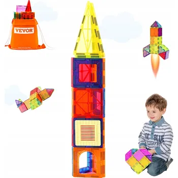 ostatní stavebnice VEVOR Magnetyczne Klocki Budowlane Dla Dzieci 55SZT Z Torba Przechowywania