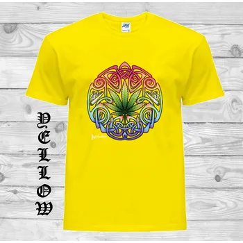 Pánské tričko levne-bavlnene-tricko-potisk-keltsky-joint Barva: Yellow - žlutá, velikost: XXL