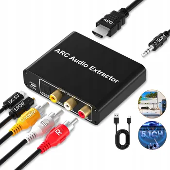 Redukce Extraktor Konvertor audio HDMI na Toslink Koaxiální Cinch Ano