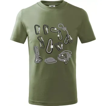 Horolezecké karabiny - Tričko dětské bavlněné - 158 cm/12 let ( Khaki )
