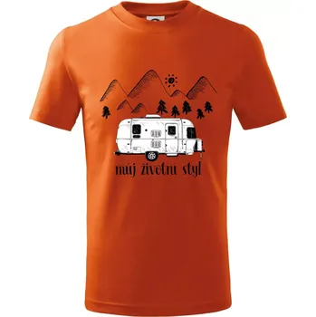 Chlapecké tričko Můj životní styl - Tričko dětské bavlněné - 134 cm/8 let ( Oranžová )