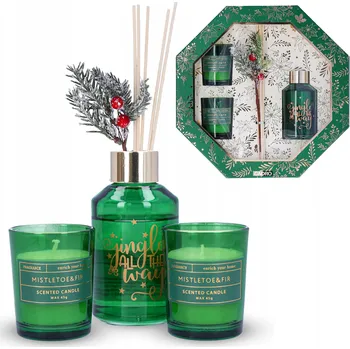 Svíčka Vonná sada svíčky + difuzér s tyčinkami vánoční dárková