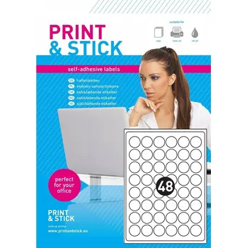 Samolepící etiketa Samolepicí etikety A4 archy, kolečka 48x Ø30mm