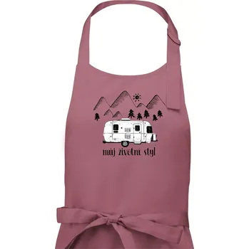 Kuchyňská zástěra Můj životní styl - Pánská zástěra na vaření - Univerzální velikost ( Starorůžová )