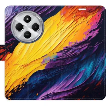 Pouzdro na mobilní telefon Flip pouzdro iSaprio na mobil Xiaomi Redmi 14C / Poco C75 - Fire Paint s kapsičkami na karty (Knížkové flipové pouzdro iSaprio pro mobil Xiaomi Redmi 14C / Poco C75 - Fire Paint - elegantní obal s kapsami, stojánkem a magnetickým zavíráním)