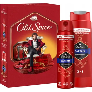 Sada Old Spice Captain Deodorant ve spreji 250 ml + tuhý deodorant 85 ml, 48h