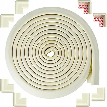 Obraz OCHRANNÁ PĚNOVÁ LIŠTA NA NÁBYTEK, HRANY A ROHY, KRÉMOVÁ, 5,5 M