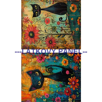 Látkový panel - Kočka - KČ-249 Velikost: 20x13cm, Materiál: Bavlna