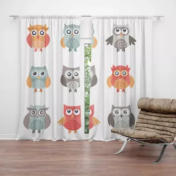 Závěs Sablio Závěs Sovy 2: 2ks 140x250cm