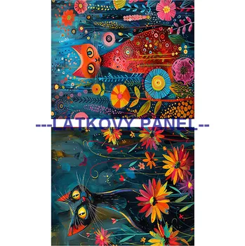 Látkový panel - Kočka - KČ-244 Velikost: 20x13cm, Materiál: Úplet