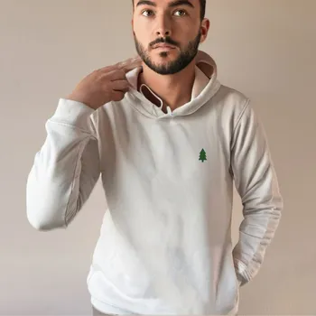 Pánská mikina Mikina s vyšitím STROMEČKU, pro muže Barva: Béžová, Velikost: M