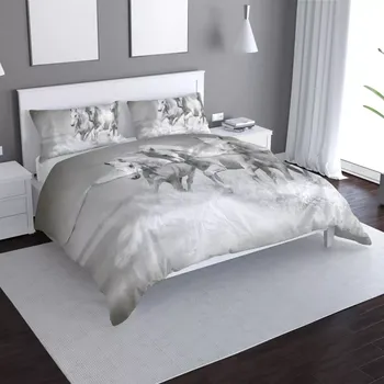 Povlečení Sablio Povlečení Bílí koně - 140x200 / 90x70