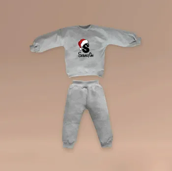 Tepláková souprava s potiskem VÁNOČNÍHO MOTIVU, pro dítě Velikost: 98 (2-3 roky), Barva oblečení: Šedá