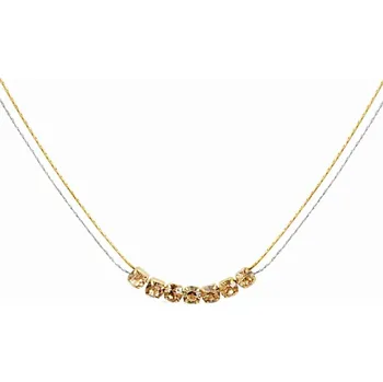 Náhrdelník Dvojitý ocelový náhrdelník Premium s kamínky, balený v dárkové krabičce č. 1471 - Béžová