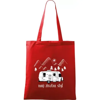 Nákupní taška Můj životní styl - Taška bavlněná - 42 x 38 cm ( Červená )