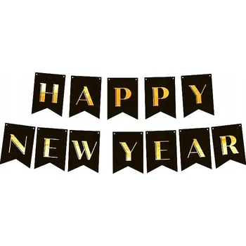 VELKÝ BANNER GIRLANDA NÁPIS ŠŤASTNÝ NOVÝ ROK PÁSKA