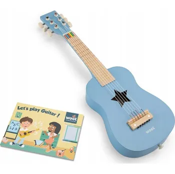 Hudební nástroj pro děti NEW CLASSIC TOYS DŘEVĚNÁ KYTARA MODRÁ