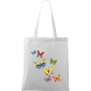Barevní motýli - Taška bavlněná - 42 x 38 cm ( Bílá )