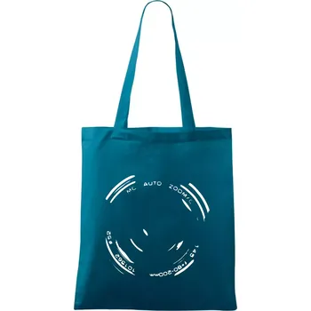 Foto objektiv obtisk - Taška bavlněná - 42 x 38 cm ( Petrolejová )