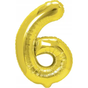 Balónek Fóliový balónek číslice 6 zlatý na narozeniny, oslavu, 70 cm, 1 kus
