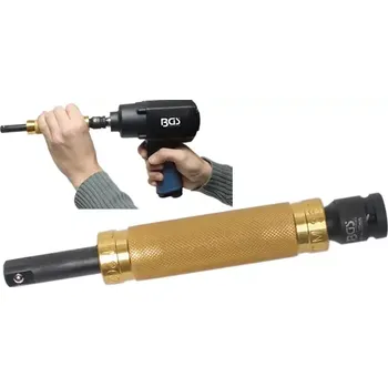 prodloužení 1/2" s valivou rukojetí 200mm tvrzené, (BGS100191) (Prodlužovací tyč s úderovou rukojetí a kuličkovým ložiskem má délku 200 mm a rozměr 12,5 mm (1/2&quot;), vhodná pro práci s ráčnami. Robustní konstrukce umožňuje efektivní přenos síly při pov