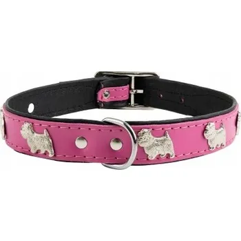 Obojek pro psa BarryKing Obojek pro psa, vzor pejsci west highland teriér, 20 mm / 45 cm, růžový