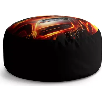 Taburet Sablio Taburet Circle Auto v plamenech: 38x48 cm