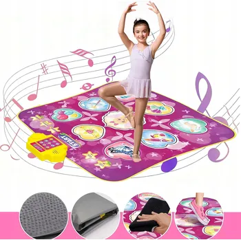 Hrací deka PODLOŽKA NA TANCOVÁNÍ HUDEBNÍ A TANEČNÍ HRY INTERAKCE S DĚTMI PROTISKLUZOVÁ