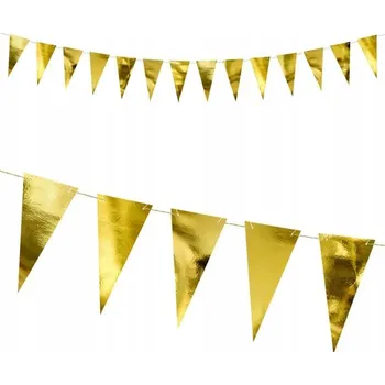 GIRLANDA BANER VLÁJKY VLÁJEČKY ZLATÉ NA SILVESTRA