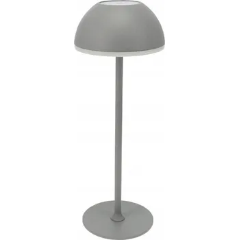 Lampička KOVOVÁ STOLNÍ LAMPA ŠEDÁ 30X10X10CM S NASTAVENÍM JASU A BATERIÍ