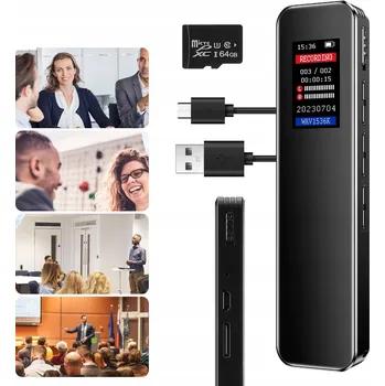 IP kamera DIGITÁLNÍ DIKTAFON PROFESIONÁLNÍ 1536 kb/s 64GB ŠPIONÁŽNÍ MP3 DETEKCE ZVUKU