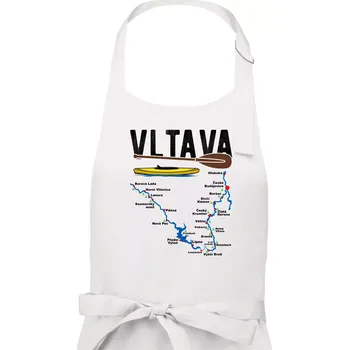 Kuchyňská zástěra Mapa řeky Vltavy - Dámská zástěra na vaření - Univerzální velikost ( Bílá )