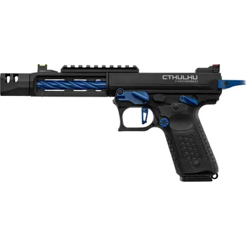 Airsoftová zbraň Lancer Tactical Airsoftová pistole Tandemkross CTHULHU GBB s přepravním boxem - černá/modrá