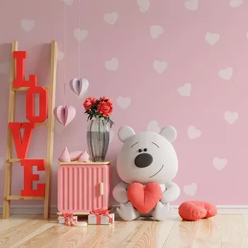 Tapeta Sablio Tapeta Růžová srdíčka - 125x75 cm