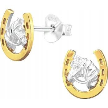 Náušnice Náušnice Mennica Bydgoska , koně s podkovami, stříbro ryzost 925