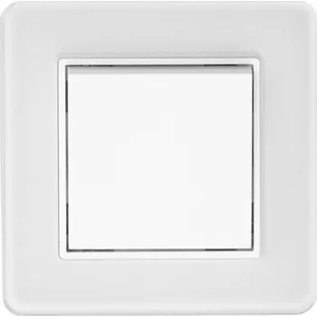 vypínač Elhard Vypínač Royal Glass č.6 se skleněným rámečkem, bílý - kompletní