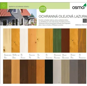 barva a nátěr na dřevo Osmo - vzorník - tablo - Ochranná olejová lazura