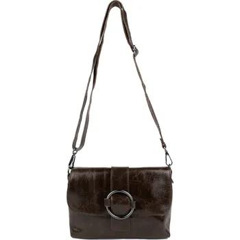 Kabelka GIOSTRA Dámská kožená kabelka Luna Tmavě hnědá