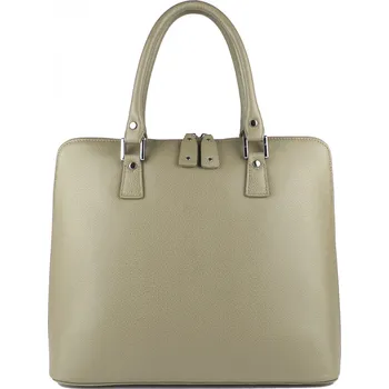 Kabelka GIOSTRA Luxusní dámská kožená kabelka Arianna Grande Světle hnědošedá