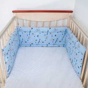 Příslušenství pro dětskou postel a kolébku ESITO | Mantinel do postýlky Teddy bears Blue - modrá / 28 x 180 cm