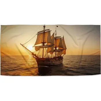 Osuška Sablio Ručník Plachetnice na klidném moři 2 - 30x50 cm
