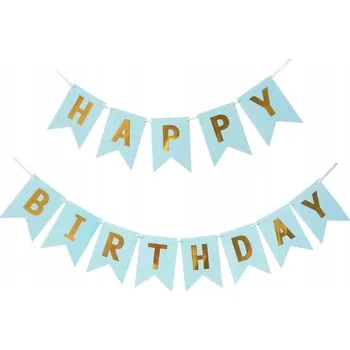 GIRLANDA BANER VLÁJKY MODRÁ HAPPY BIRTHDAY XL