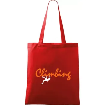 Climbing psací text - Taška bavlněná - 42 x 38 cm ( Červená )