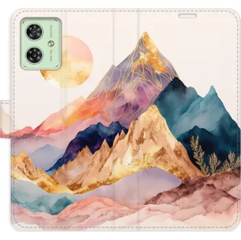 Pouzdro na mobilní telefon Flip pouzdro iSaprio na mobil Motorola Moto G54 5G - Beautiful Mountains s kapsičkami na karty (Knížkové flipové pouzdro iSaprio pro mobil Motorola Moto G54 5G - Beautiful Mountains - elegantní obal s kapsami, stojánkem a magnetickým zavíráním)
