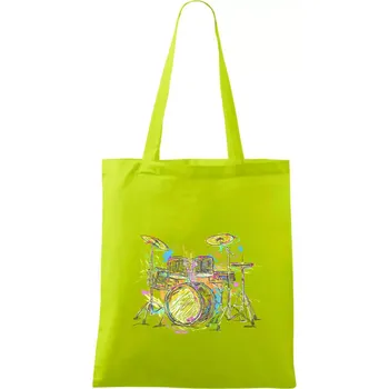 Nákupní taška Bicí barevné splash - Taška bavlněná - 42 x 38 cm ( Limetková )