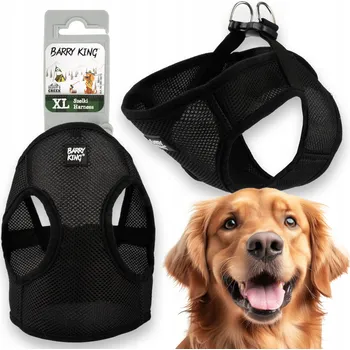 Postroj pro psa Barry King Beztlakové postroje pro psy Černé Prodyšná vesta XL